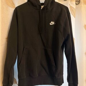 Nike Men's Black Hoodie with White Logo